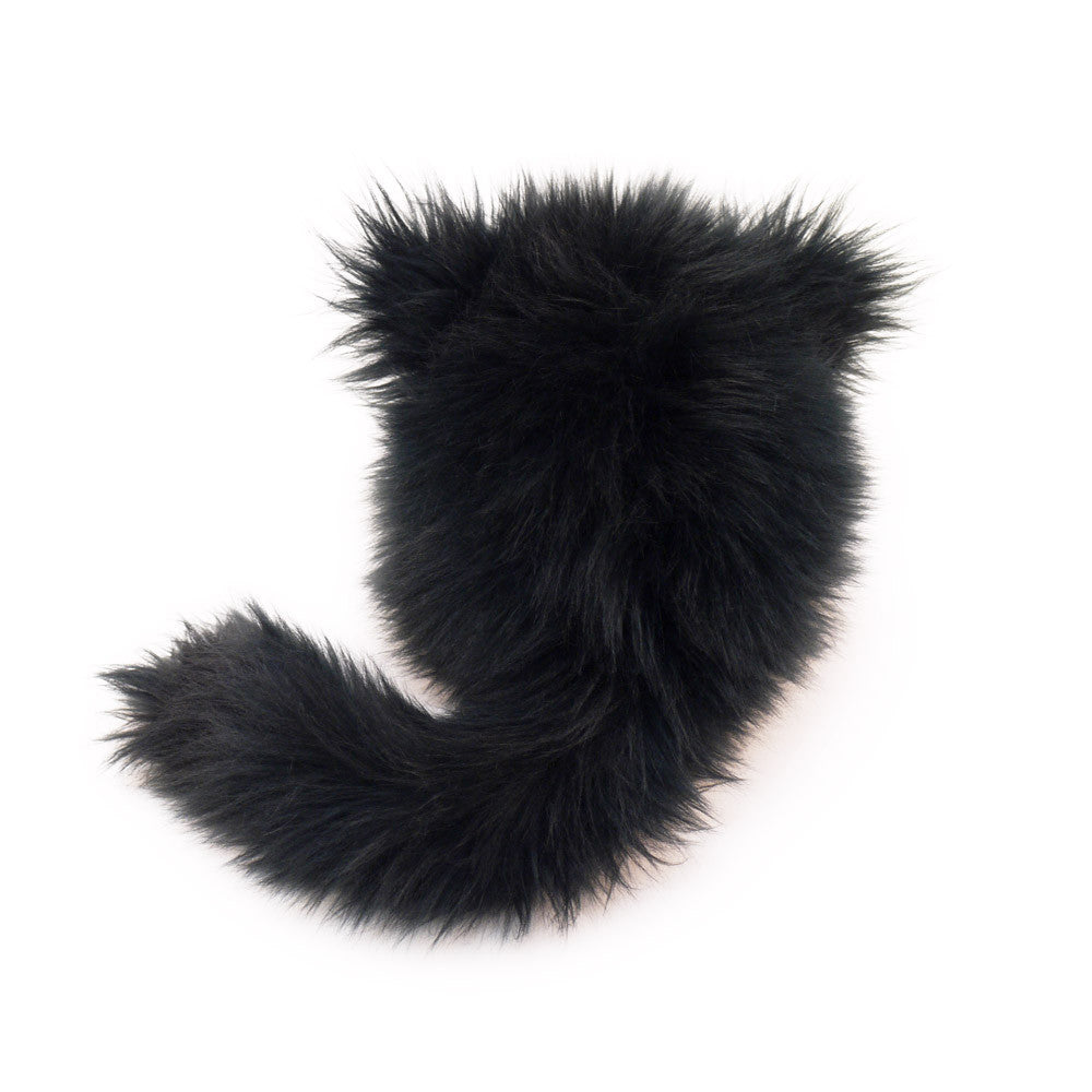 Poe the All Black Cat Stuffed Animal Plush Toy back view.