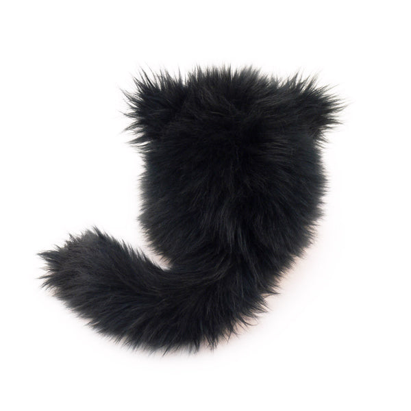 Poe the All Black Cat Stuffed Animal Plush Toy back view.