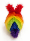 Bow the rainbow bunny stuffed animal plush toy back view.