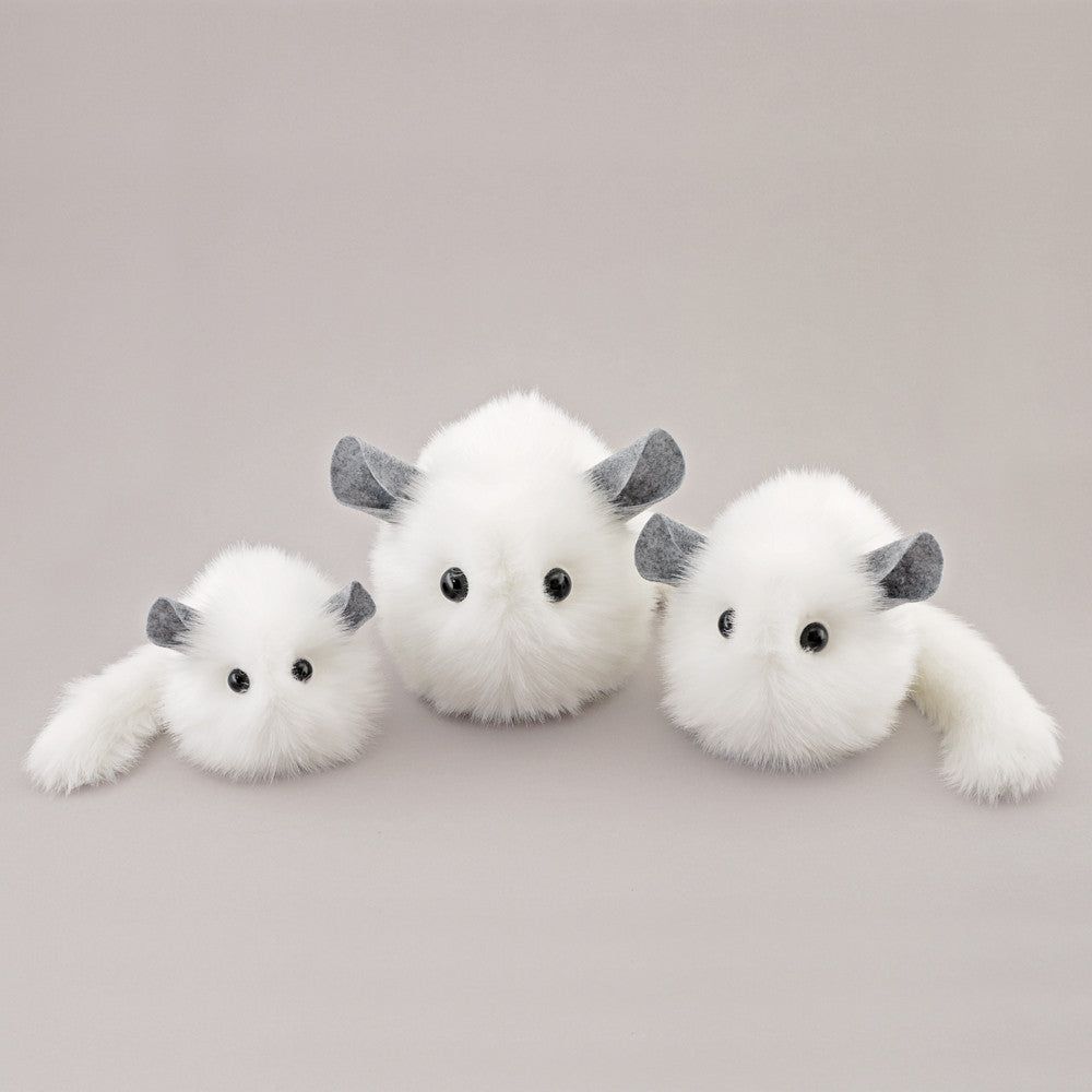 Bianca the white chinchilla stuffed animal plush toy group shot 1.