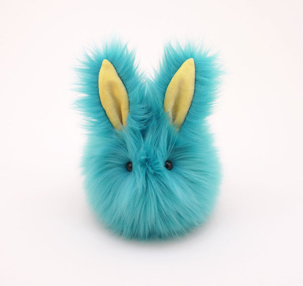 Breeze the aqua blue bunny stuffed animal plush toy front view.