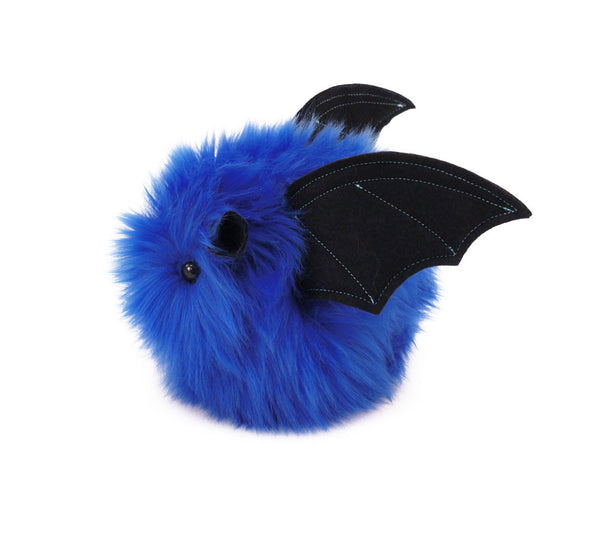 Jet the Dark Blue Bat Stuffed Animal Plush Toy side view.