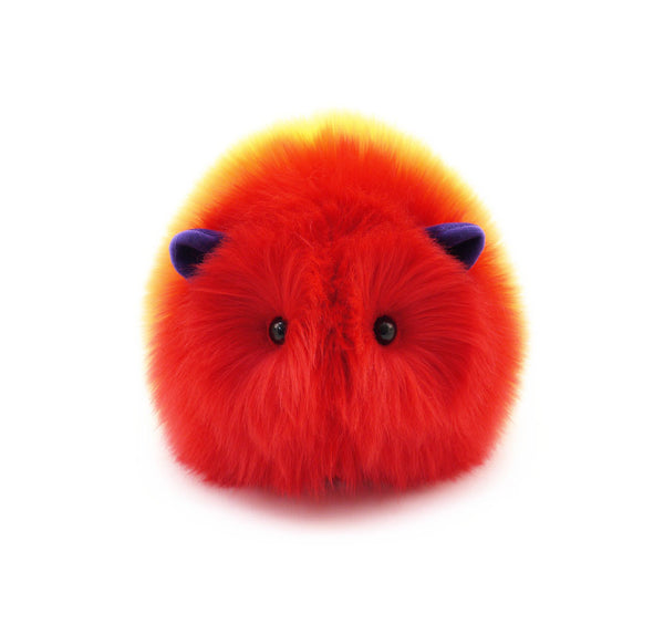 Bow the rainbow beaver stuffed animal plush toy front view.
