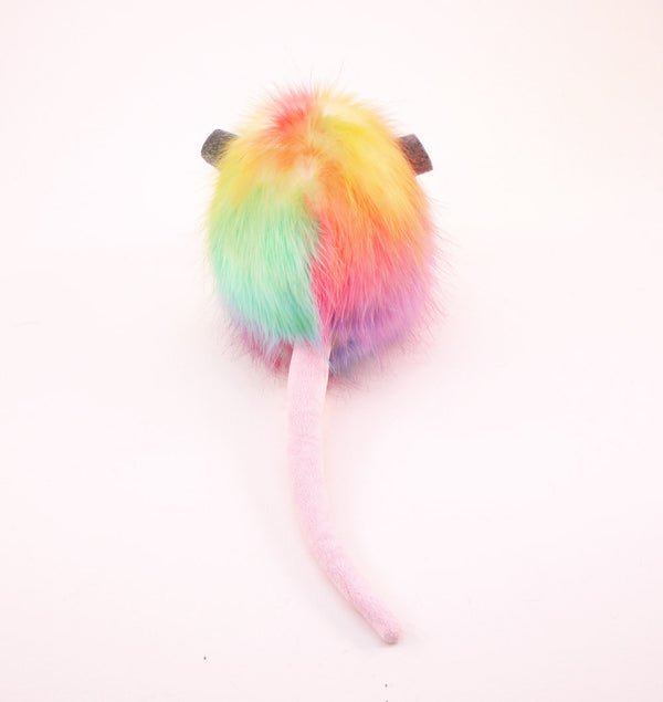 Rainbow Prism Opossum Stuffed Animal Plush Toy back view.