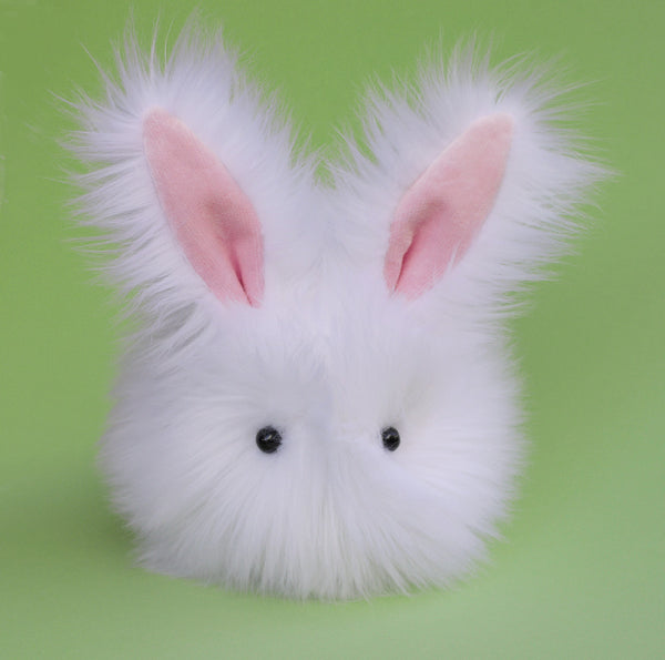 Cottonball the white bunny stuffed animal plush toy front view.