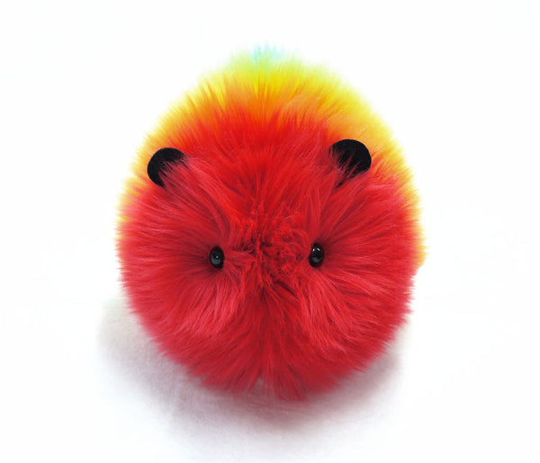 Bow the rainbow guinea pig stuffed animal plush toy front view.