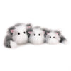 Buddy the grey and white cat stuffed animal plush toy group shot.