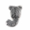 Buddy the grey and white cat stuffed animal plush toy back view.