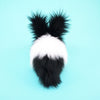 Oscar the Black and White Bunny Stuffed Animal Plush Toy back view.