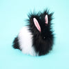 Oscar the Black and White Bunny Stuffed Animal Plush Toy medium size side view.
