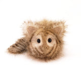 Tiggy the Cream and Brown Striped Cat Stuffed Animal Plush Toy front view small size.