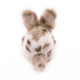 Peanut the tan and white spotted bunny stuffed animal plush toy back view.