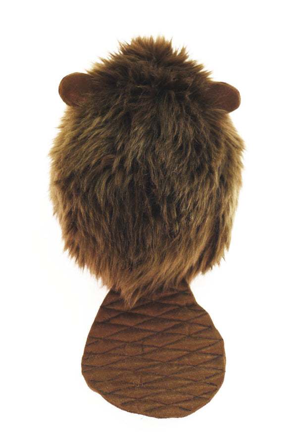 Bernie the brown beaver stuffed animal plush toy back view.