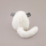 Bianca the white chinchilla stuffed animal plush toy back view.