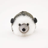 Hemingway the black and grey hedgehog stuffed animal plush toy front view.