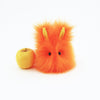Marigold the Easter bunny plush toy, small size with apple.