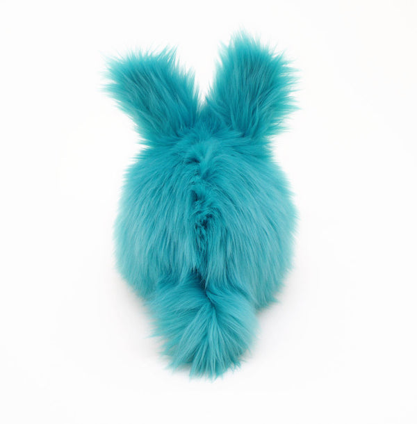 Breeze the aqua blue bunny stuffed animal plush toy back view.