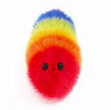 Bow the rainbow snuggle worm stuffed animal plush toy front view.