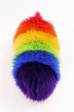 Bow the rainbow snuggle worm stuffed animal plush toy back view.
