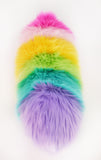 Girly rainbow snuggle worm stuffed animal plush toy back view.