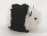 Panda the Black and White Guinea Pig Stuffed Animal Plush Toy side view.