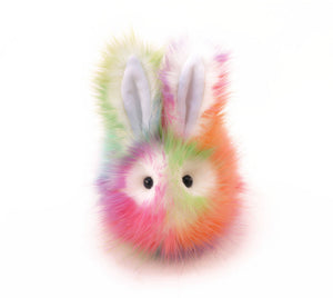 Prism the Rainbow Bunny Stuffed Animal Plush Toy front view.