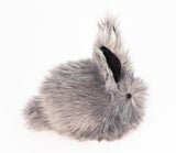 Sterling the Silver Grey Bunny Stuffed Animal Plush Toy side view.