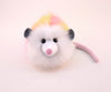 Rainbow Prism Opossum Stuffed Animal Plush Toy front view.