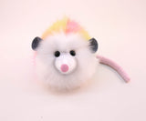 Rainbow Prism Opossum Stuffed Animal Plush Toy front view.