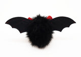 Vlad the Red Eared Black Bat Stuffed Animal Plush Toy back view.