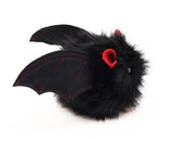 Vlad the Red Eared Black Bat Stuffed Animal Plush Toy side view.
